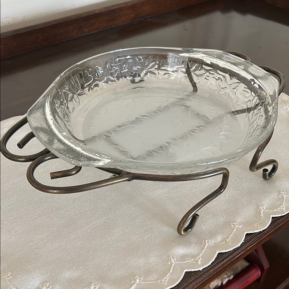Princess House Elegant Pie Plate w/Stand - Picture 1 of 4